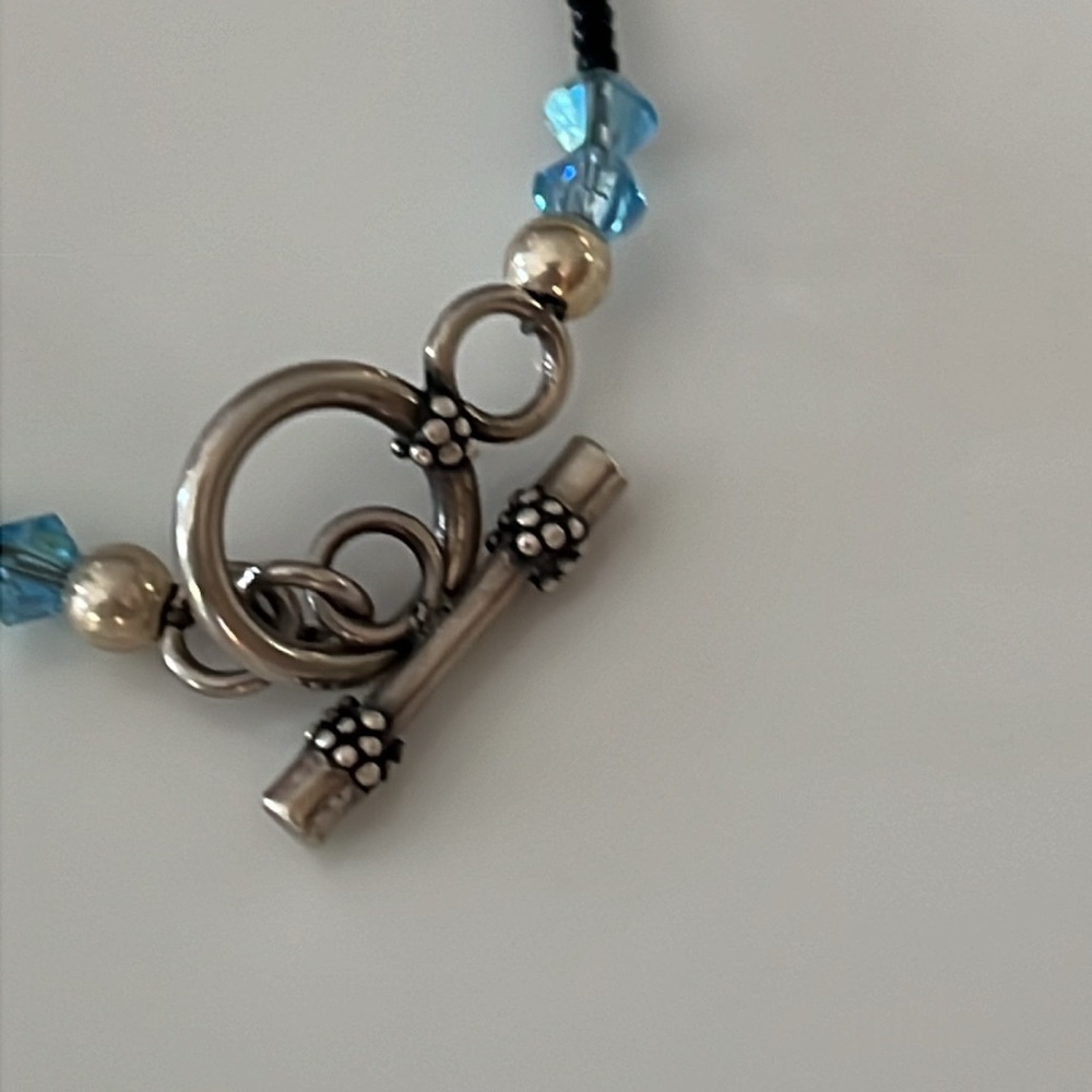Glass Bead and Sterling Necklace - Picture 10 of 11